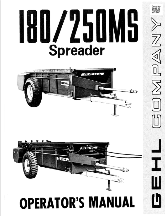 GHEL 180MS, 250MS SPREADER OPERATOR MANUAL 901920 - PDF