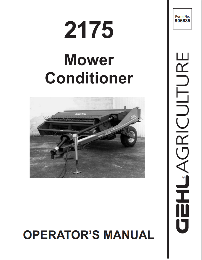 GHEL 2175 MOWER CONDITIONER OPERATOR MANUAL 906635- PDF