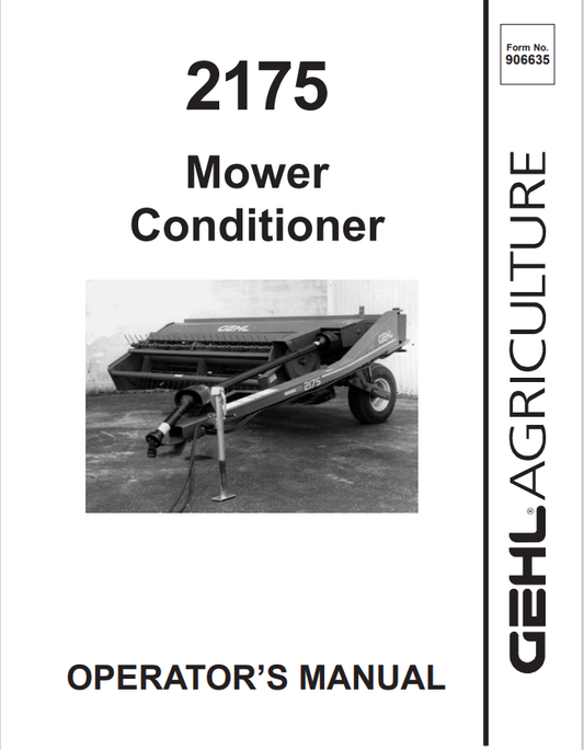 GHEL 2175 MOWER CONDITIONER OPERATOR MANUAL 906635- PDF