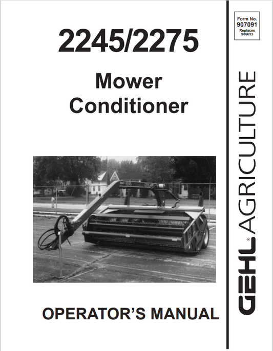 GHEL 2245, 2275 MOWER CONDITIONER OPERATOR MANUAL 907091- PDF