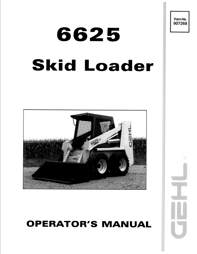 GHEL 6625 SKID LOADER OPERATOR MANUAL 907268 - PDF
