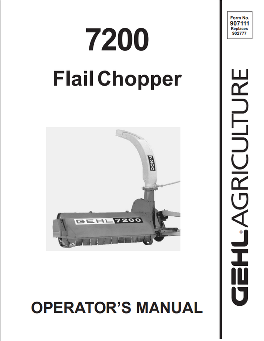 GHEL 7200 FLAIL CHOPPER OPERATOR MANUAL 907111- PDF