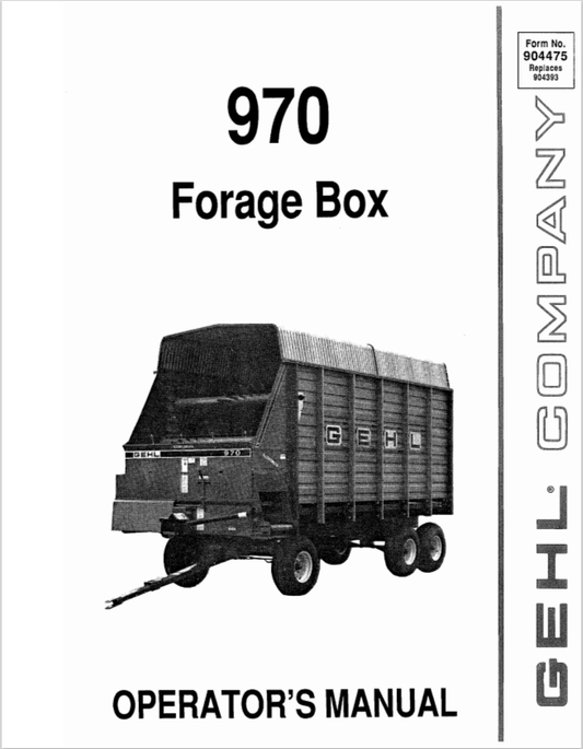 GHEL 970 FORAGE BOX OPERATOR MANUAL 904475 - PDF
