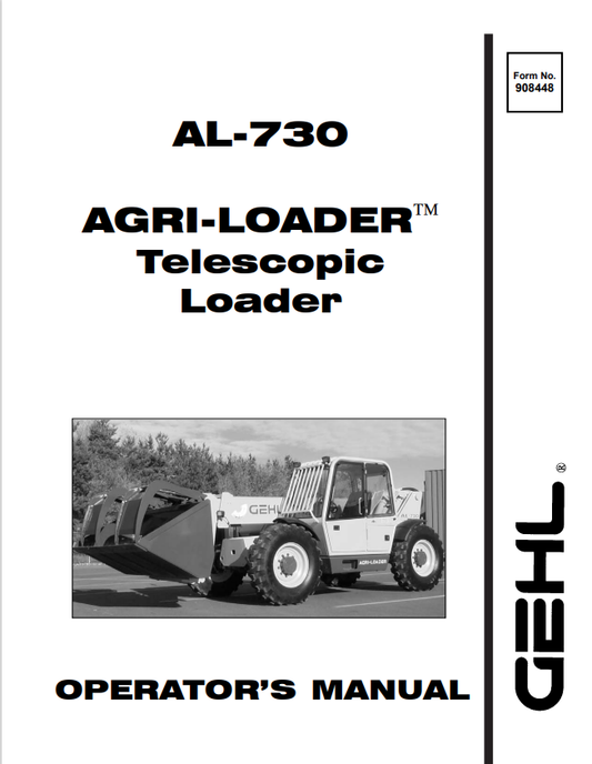GHEL AL-730 AGRI-LOADER TELESCOPIC LOADER OPERATOR MANUAL 908448 - PDF