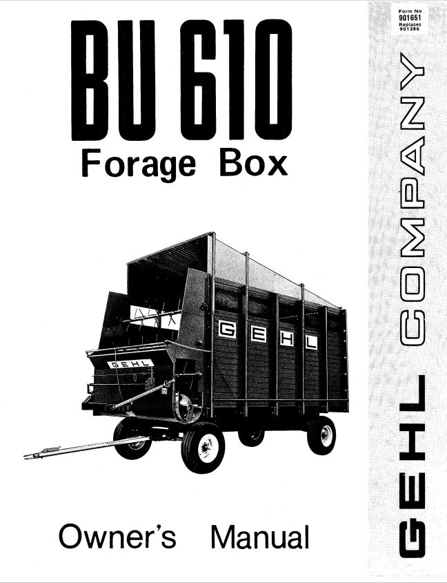 GHEL BU 610 FORAGE BOX OWNER MANUAL 901651 - PDF