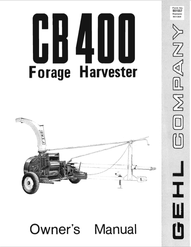 GHEL CB 400 FORAGE HARVESTER OWNER MANUAL 901557 - PDF