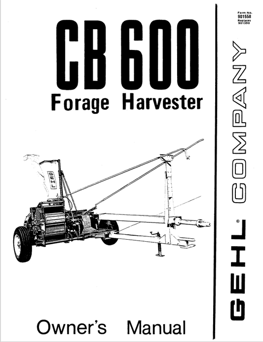 GHEL CB 600 FORAGE HARVESTER OWNER MANUAL 901558 - PDF
