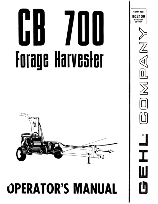GHEL CB 700 FORAGE HARVESTER OPERATOR MANUAL 902106 - PDF