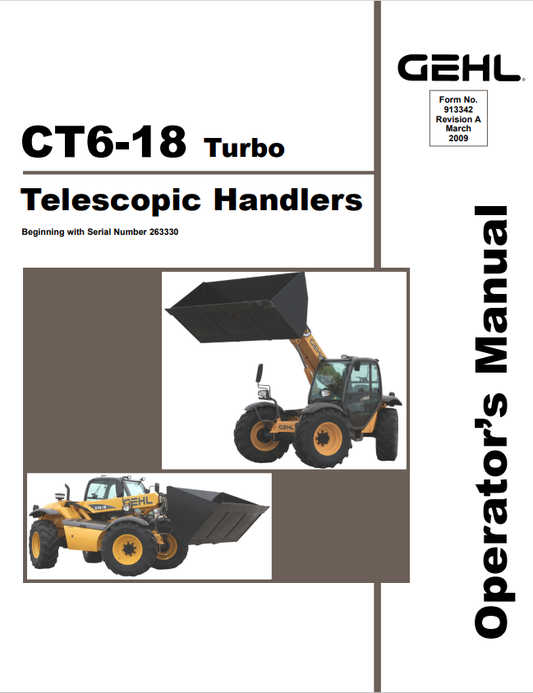 GHEL CT6-18 TURBO TELESCOPIC HANDLER OPERATOR MANUAL 913342 - PDF