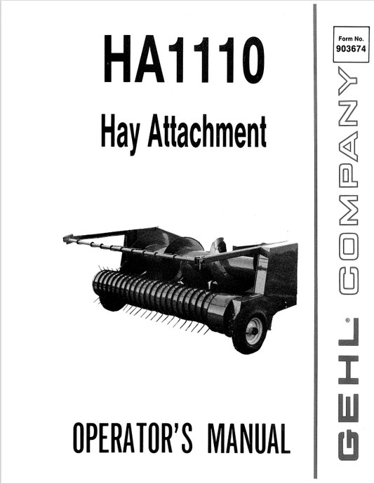 GHEL HA1110 HAY ATTACHMENT OPERATOR MANUAL 903674 - PDF