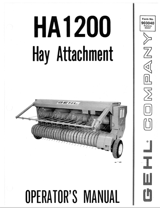 GHEL HA1200 HAY ATTACHMENT OPERATOR MANUAL 903040 - PDF