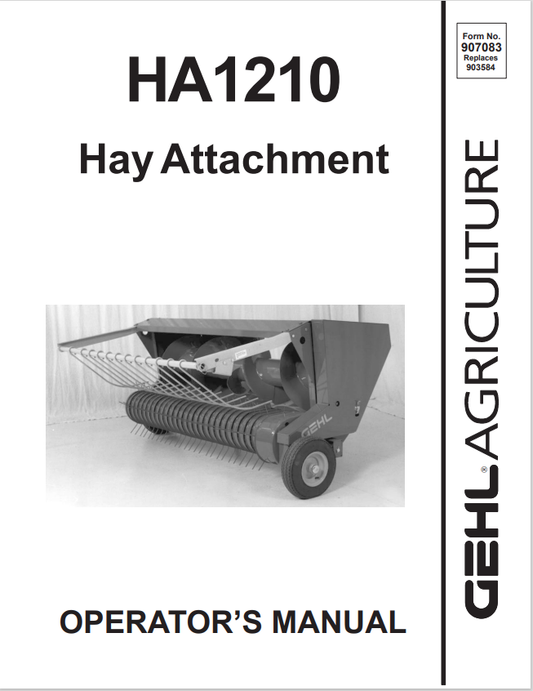 GHEL HA1210 HAY ATTACHMENT OPERATOR MANUAL 907083- PDF