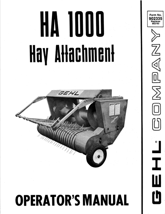 GHEL HA 1000 HAY ATTACHMENT OPERATOR MANUAL 902335 - PDF