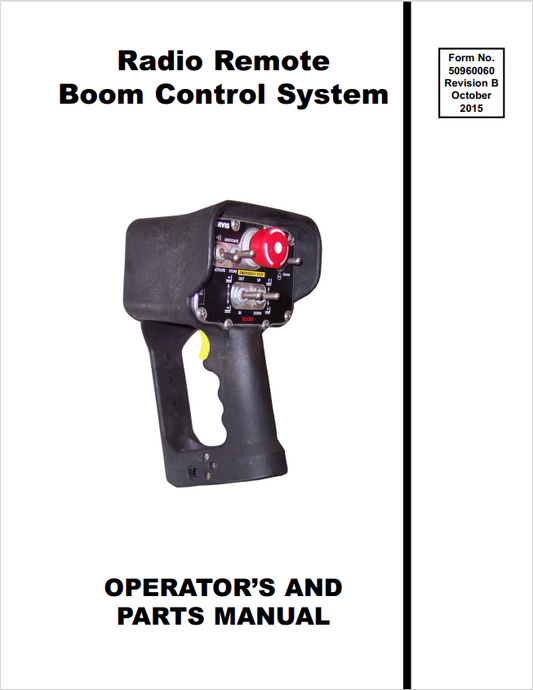 GHEL RADIO REMOTE BOOM CONTROL SYSTEM OPERATOR AND PARTS MANUAL 50960060 - PDF