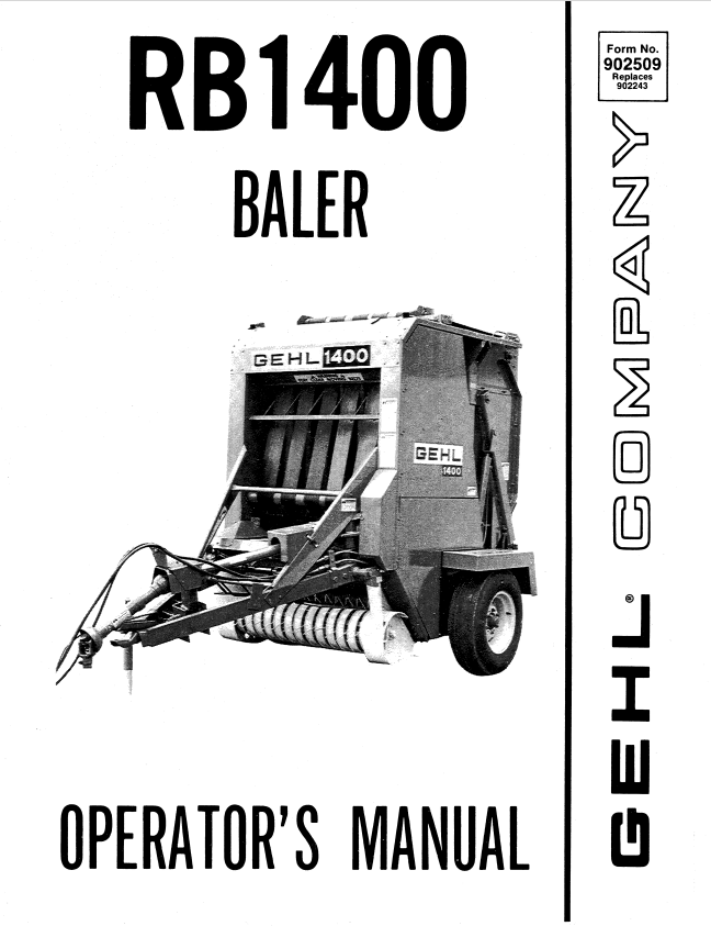 GHEL RB 1400 BALER OPERATOR MANUAL 902509 - PDF