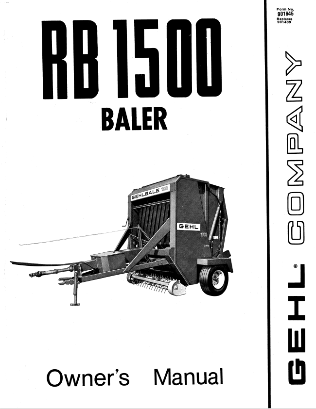 GHEL RB 1500 BALER OWNER MANUAL 901645 - PDF