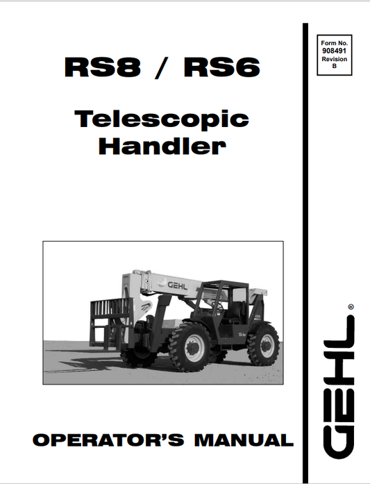 GHEL RS8, RS6 TELESCOPIC HANDLER OPERATOR MANUAL 908491 - PDF