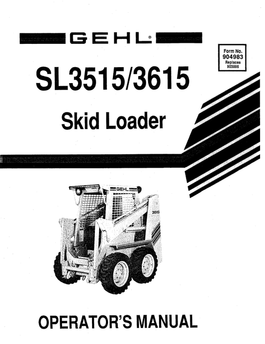 GHEL SL3515, 3615 SKID LOADER OPERATOR MANUAL 904983 - PDF