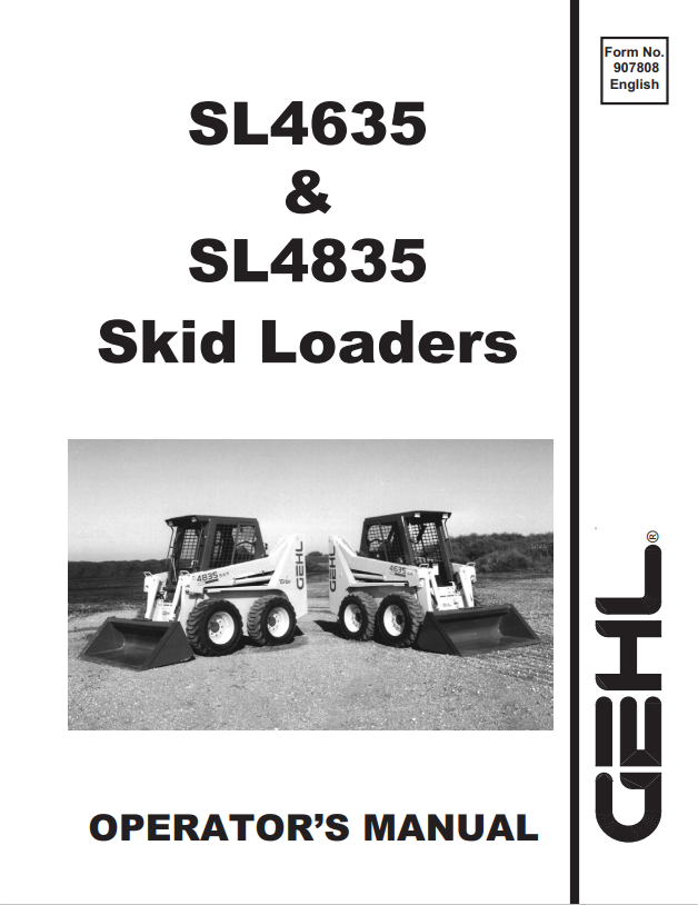 GHEL SL4635, SL4835 SKID LOADER OPERATOR MANUAL 907808 - PDF