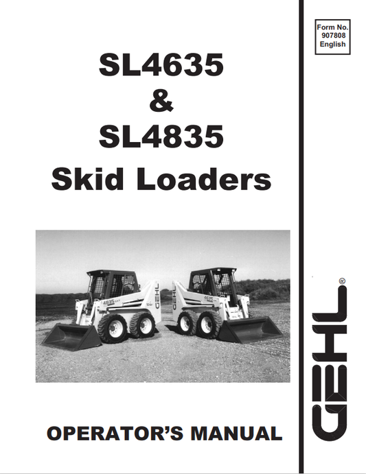 GHEL SL4635, SL4835 SKID LOADER OPERATOR MANUAL 907808 - PDF