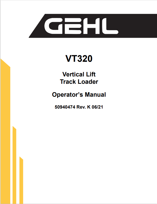 GHEL VT320 VERTICAL LIFT TRACK LOADER OPERATOR MANUAL 50940474 - PDF