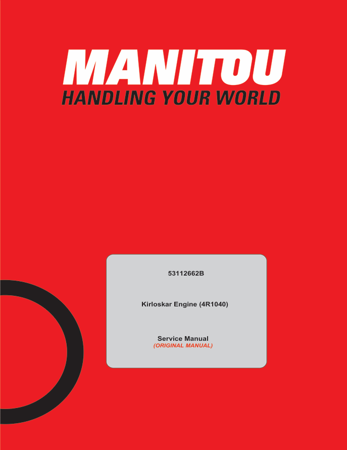 Gehl Kirloskar Engine 4R1040 Service Manual 53112662B PDF