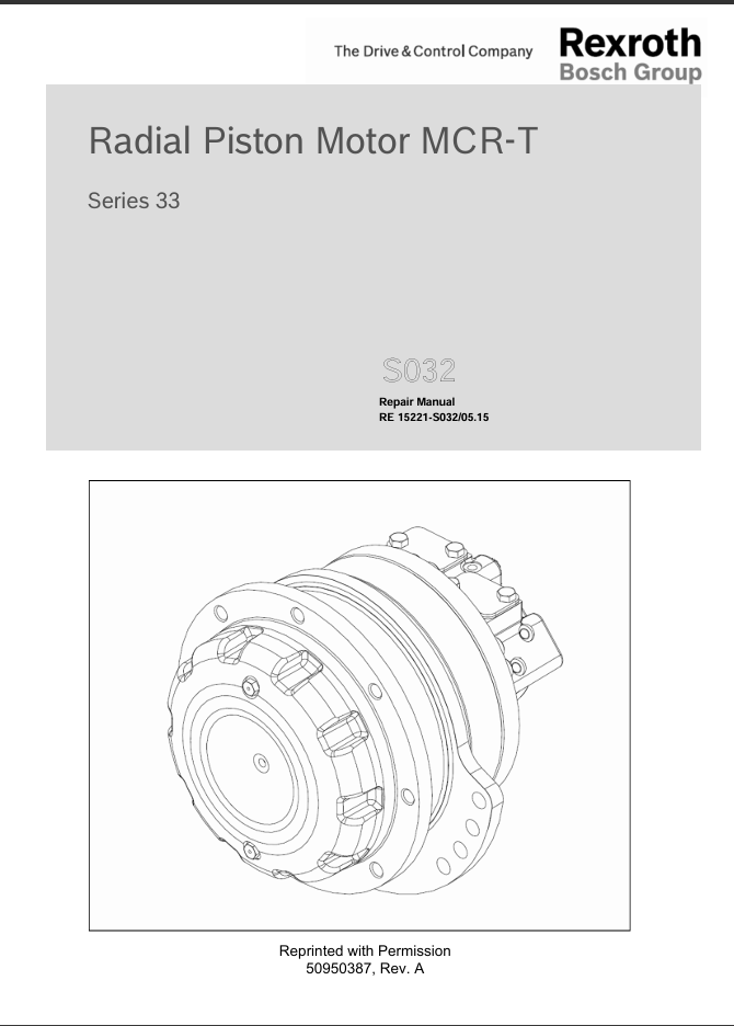 Gehl SERIES 33 Radial Piston Motor MCR-T Repair Manual 50950387 PDF