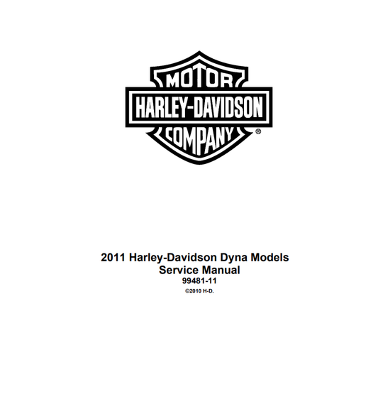 HARLEY-DAVIDSON 2011 DYNA SERVICE MANUAL 99481-11 - PDF