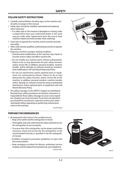 Hitachi ZAXIS 450LC-3, 470LCH-3, 500LC-3 & 520LCH-3 Operator Manual