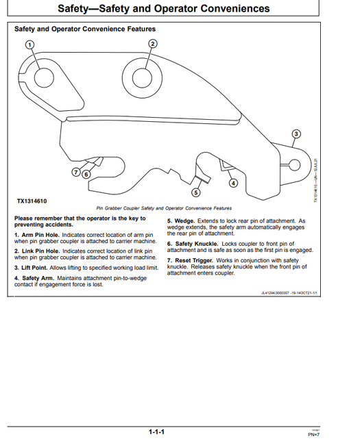 Hitachi ZAXIS PIN Grabber Coupler Operator Manual OMT466881X019