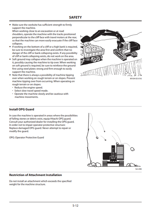 Hitachi Zaxis 345USLC-6N Operator Manual ENMDD5NA12