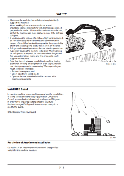 Hitachi Zaxis 345USLC-6N Operator Manual ENMDD5NA12