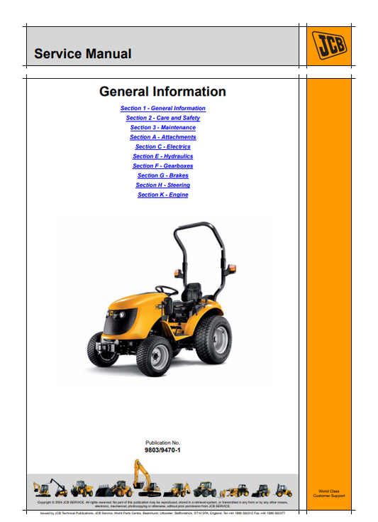 JCB 323HST, 327HST Mower Service Manual 9803/9470-1 PDF