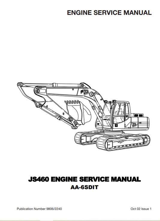 JCB AA-6SDIT, JS460 Engine Service Manual 9806/2240 PDF