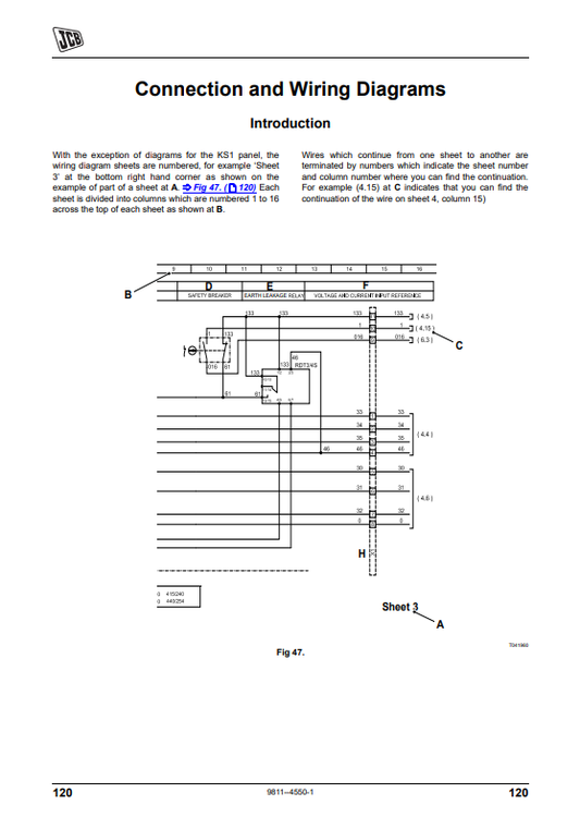 JCB KS1 Connection and Wiring Diagrams Service Manual 9811-4550-1 PDF