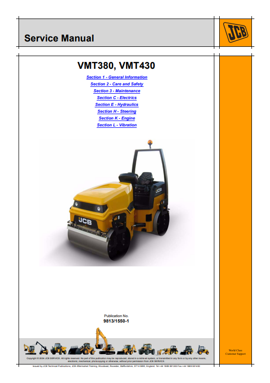 JCB VMT380, VMT430 Service Manual 9813/1550-1 PDF