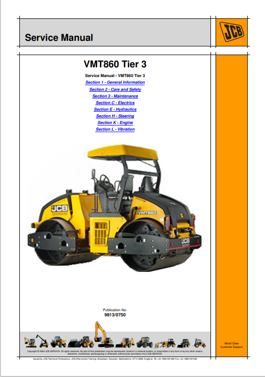 JCB VMT860 Tier 3 Service Manual 9813/0750 PDF