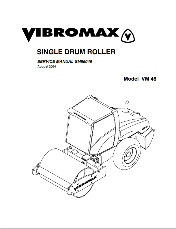 JCB VM 46 Vibromax Single Drum Roller Service Manual SM86046 PDF