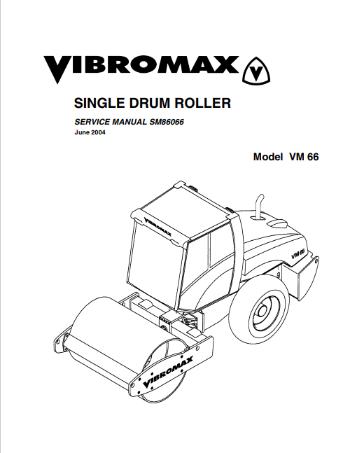 JCB VM 66 Vibromax Single Drum Roller Service Manual SM86066 PDF