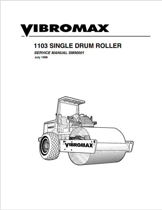JCB Vibromax 1103 Single Drum Roller Service Manual SM90001 PDF