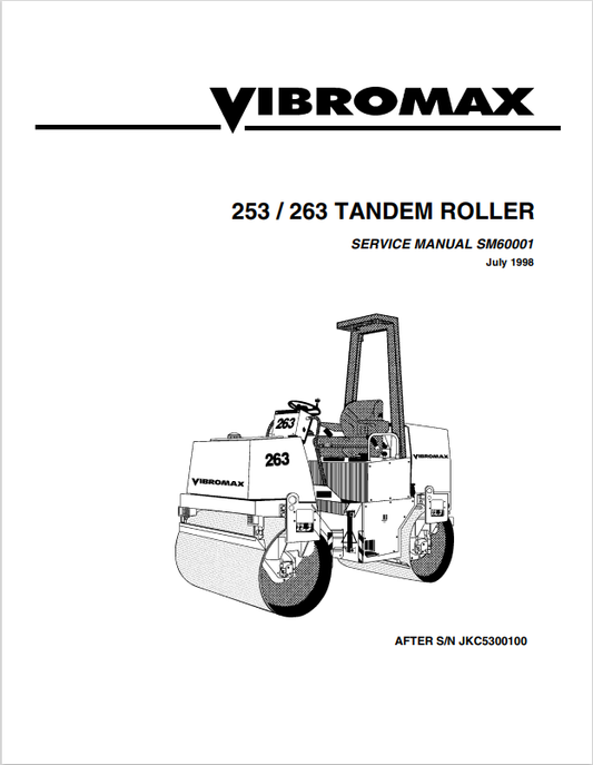 JCB Vibromax 253  263 Tandem Roller Service Manual Sm60001 PDF