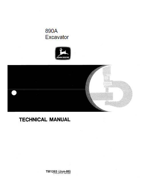 John Deere 890A Excavator Technical Service Manual TM1263