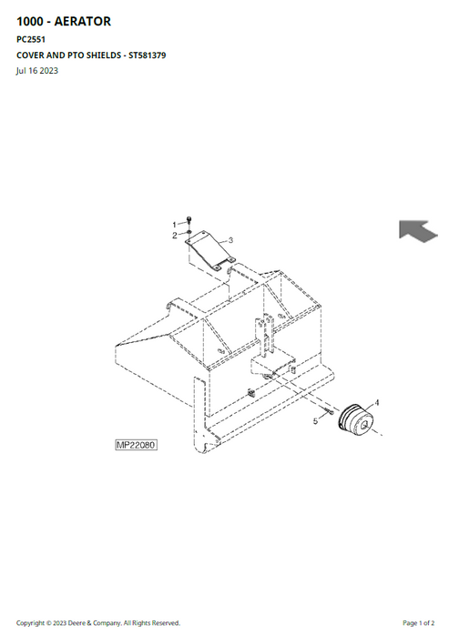 John Deere 1000 Aerator Parts Manual PC2551 PDF