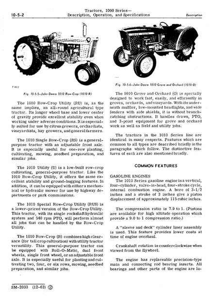 John Deere 1000 Series Tractor Technical Service Manual PDF