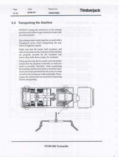 John Deere 1010B 8W Forestry Forwarder User Manual F057651