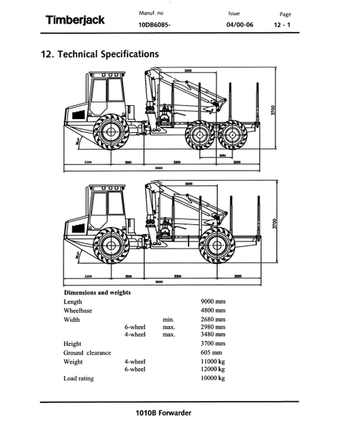 John Deere 1010B Forwarder Operating & Maintenance Manual
