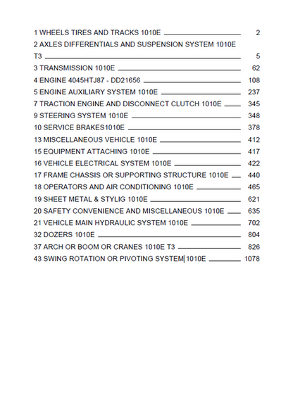 John Deere 1010E Forwarder Parts Catalogue Manual PC10353