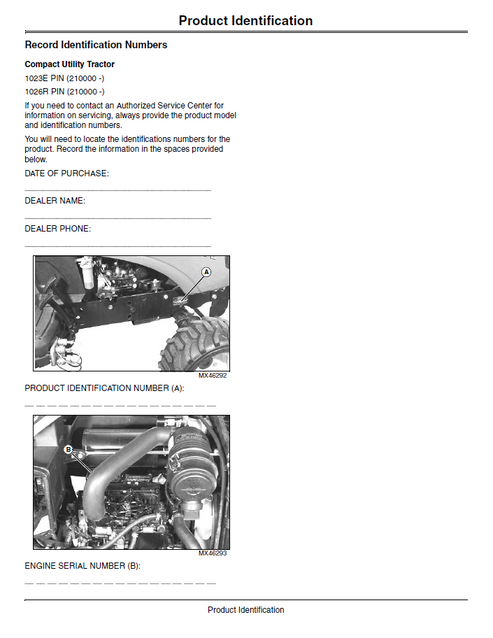 John Deere 1023E & 1026R Tractor Operator Manual PDF