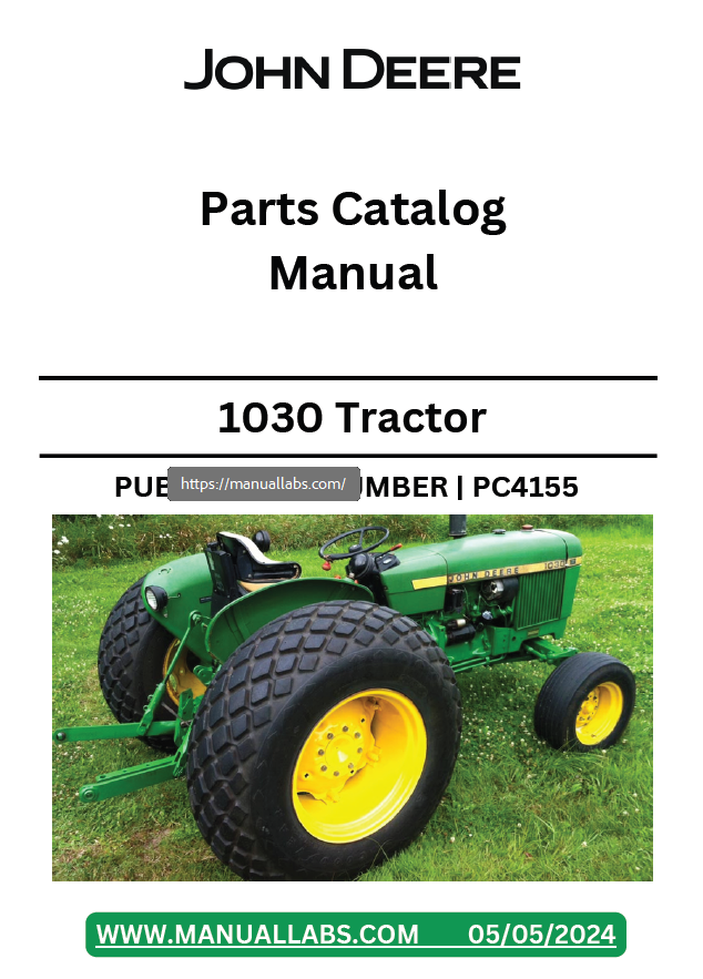 John Deere 1030 Tractor Parts Catalogue Manual PC4155 PDF