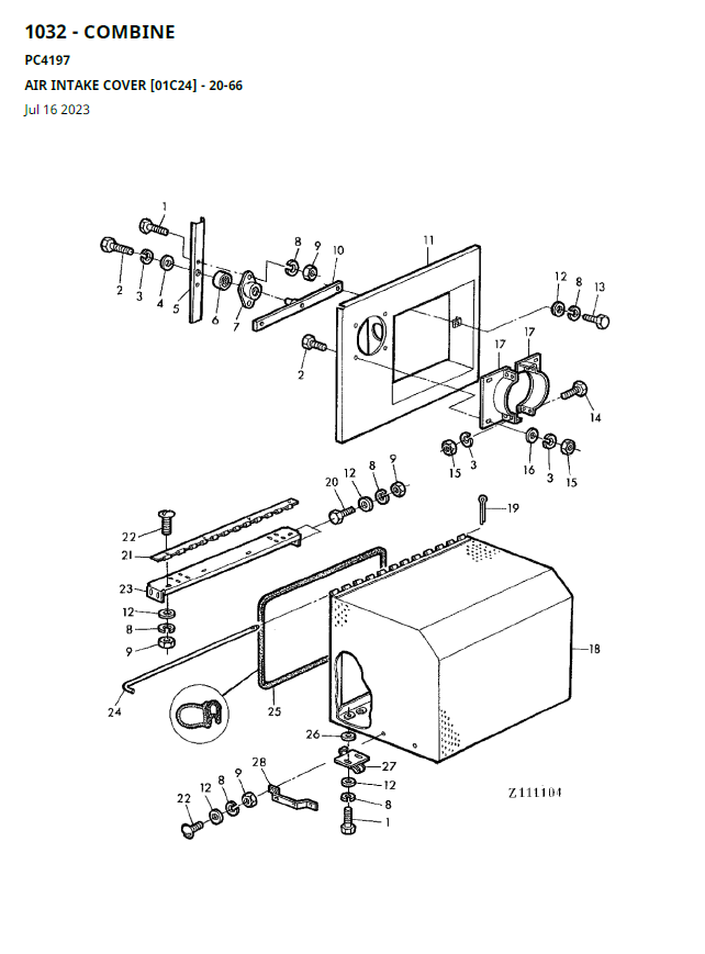 John Deere 1032 Combine Parts Catalog Manual PC4197 PDF